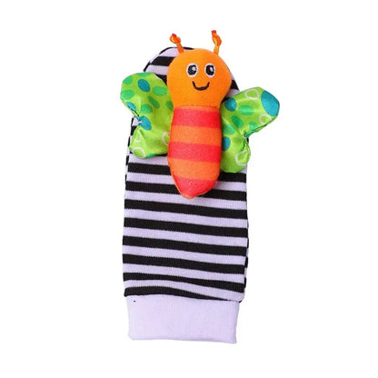 4pcs Baby Development Socks & Pollo Rattles 
