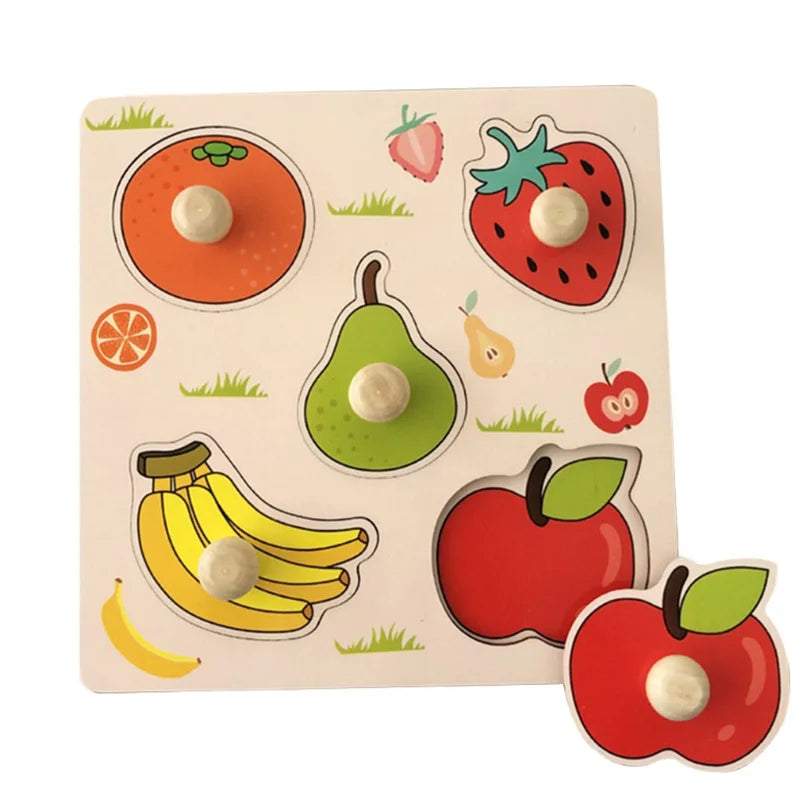 Juego de rompecabezas de clavijas de madera