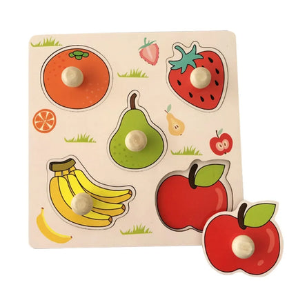 Juego de rompecabezas de clavijas de madera
