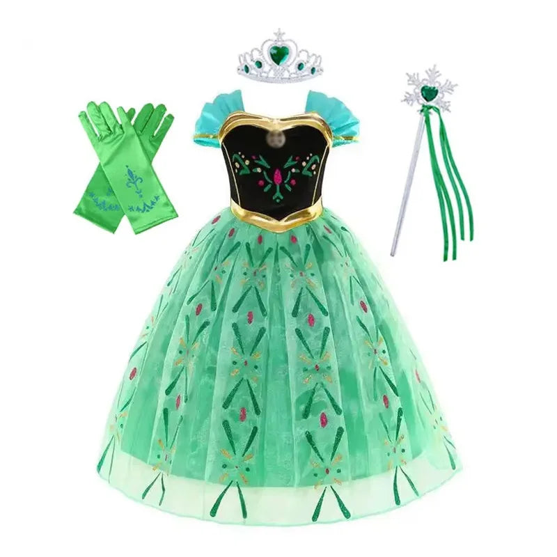 Elsa Anna Princess Dresses Girlssnow Queen costumi