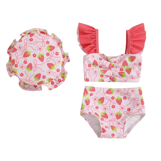 Set di costumi da bagno con arco della bambina 