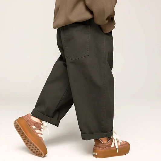 Primavera 2025 pantaloni di cotone per bambini