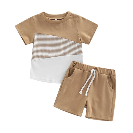 Set casual a rayas beige