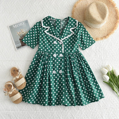 Abito ricamato alla crema vintage per ragazze