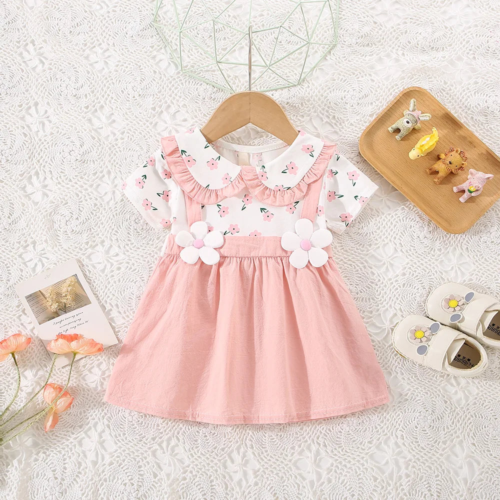 Vestito per bambini con colletto floreale 