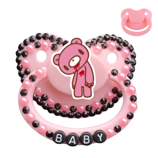 Chupete de oso de dibujos animados rosa