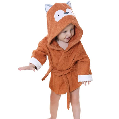 Bata de baño de bebé con capucha de animales 