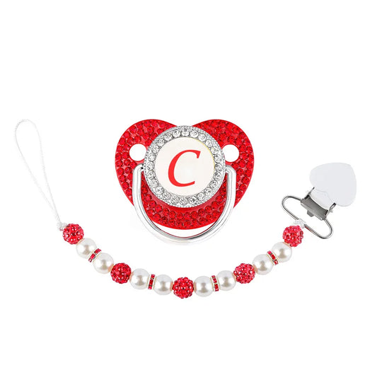 Conjunto de chupeteas de bebé de dhinestone