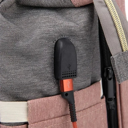 Portable Mommy Backpack with Folding Crib