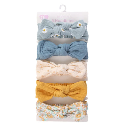 5 pezzi set di fascia di cotone mussola per bambini