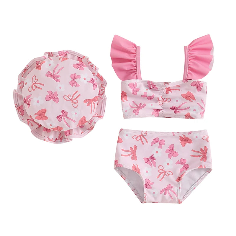 Set di costumi da bagno con arco della bambina 
