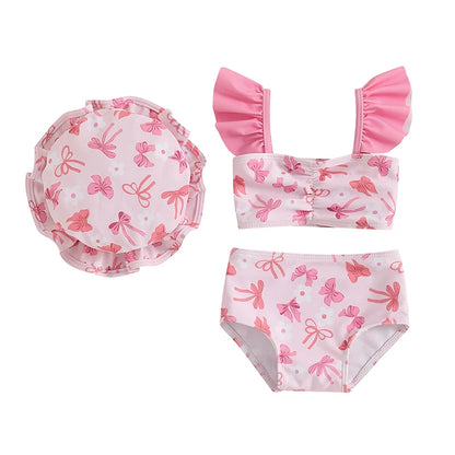 Set di costumi da bagno con arco della bambina 