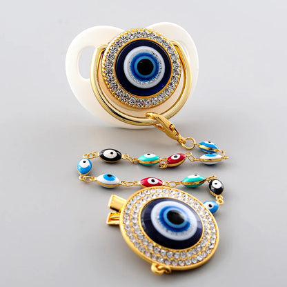 Elegant Evil Eye Eye Pacifier & Chain Set