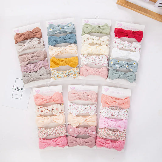 5 pezzi set di fascia di cotone mussola per bambini
