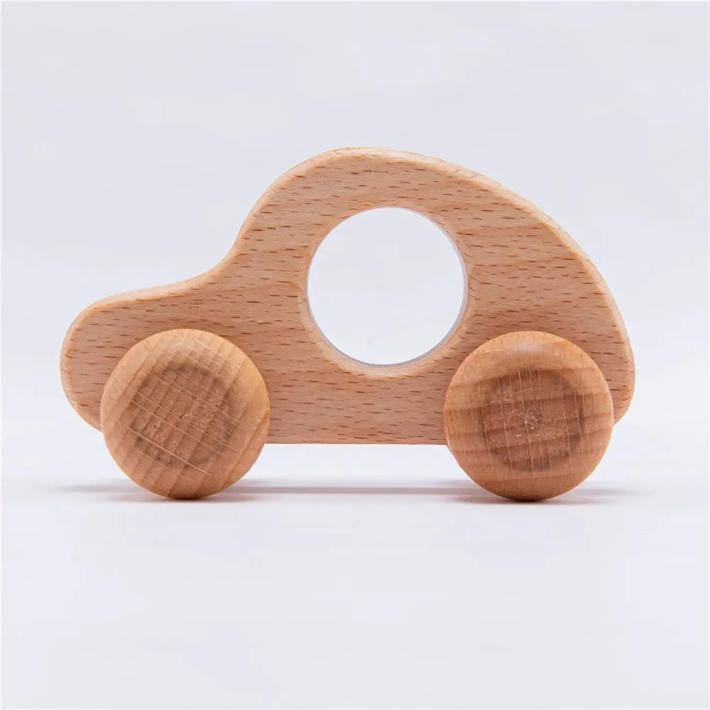 Set di giocattoli di dinosauro e veicolo in legno 