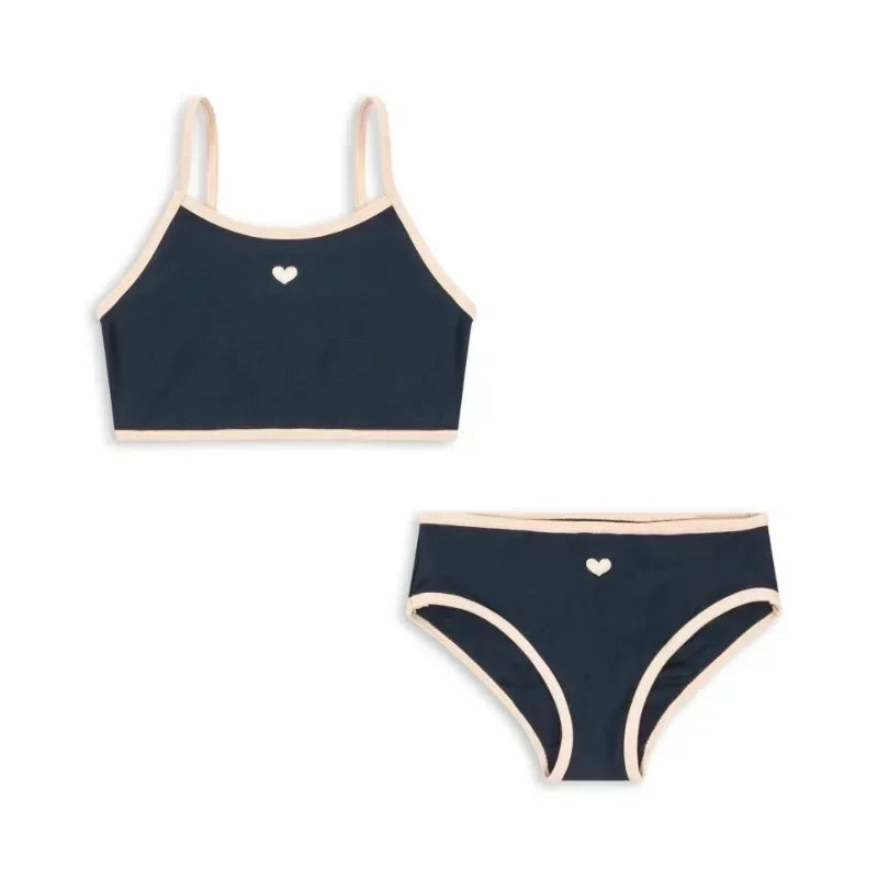 Set di costumi da bagno per bambini neri minimalisti