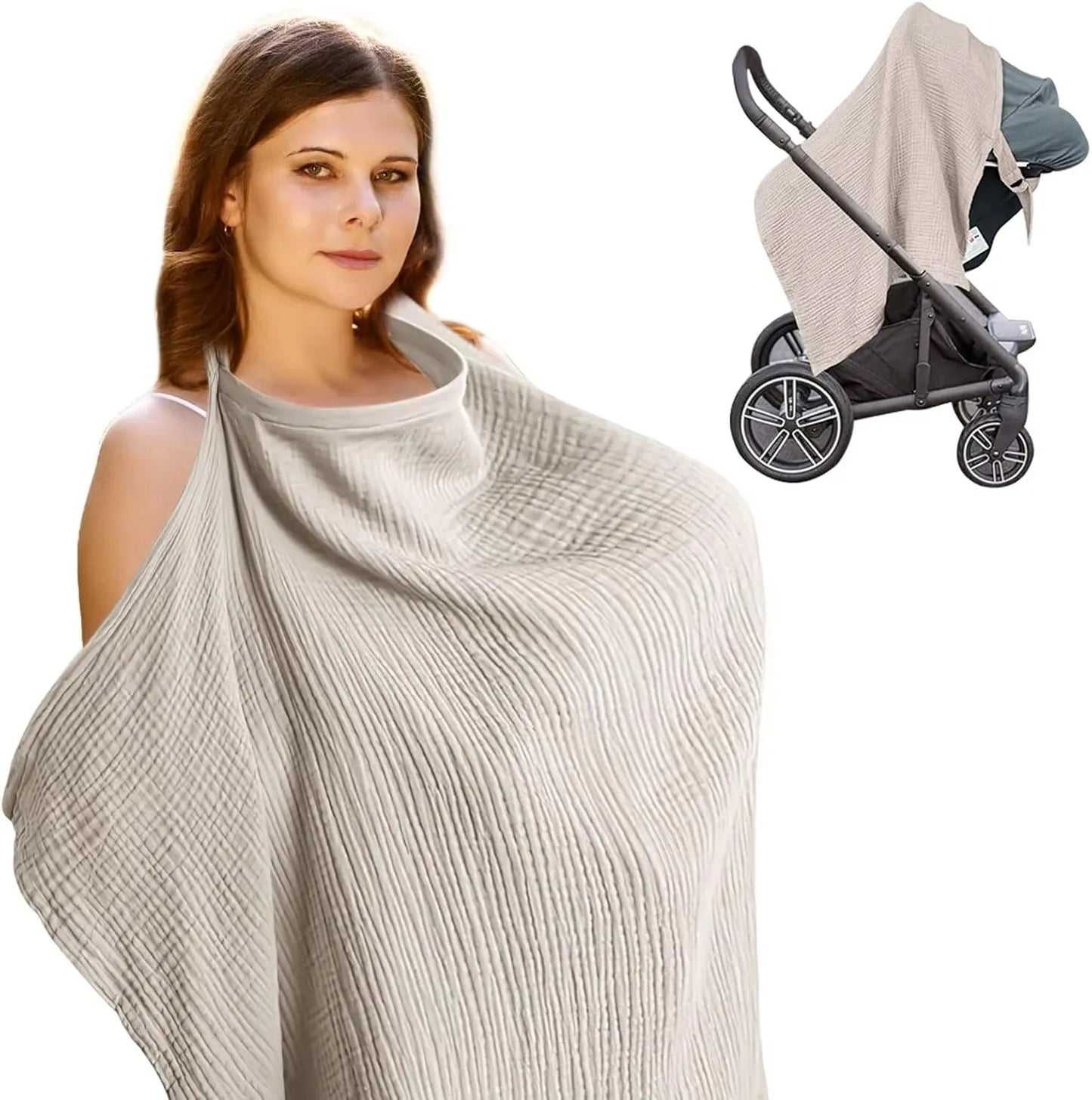 100% Cotton Muslin Nursing Cover