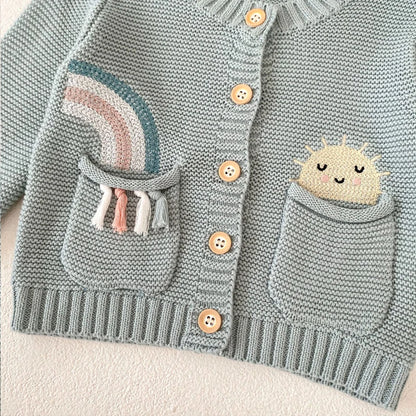 Smiley Rainbow Knit Cardigan 