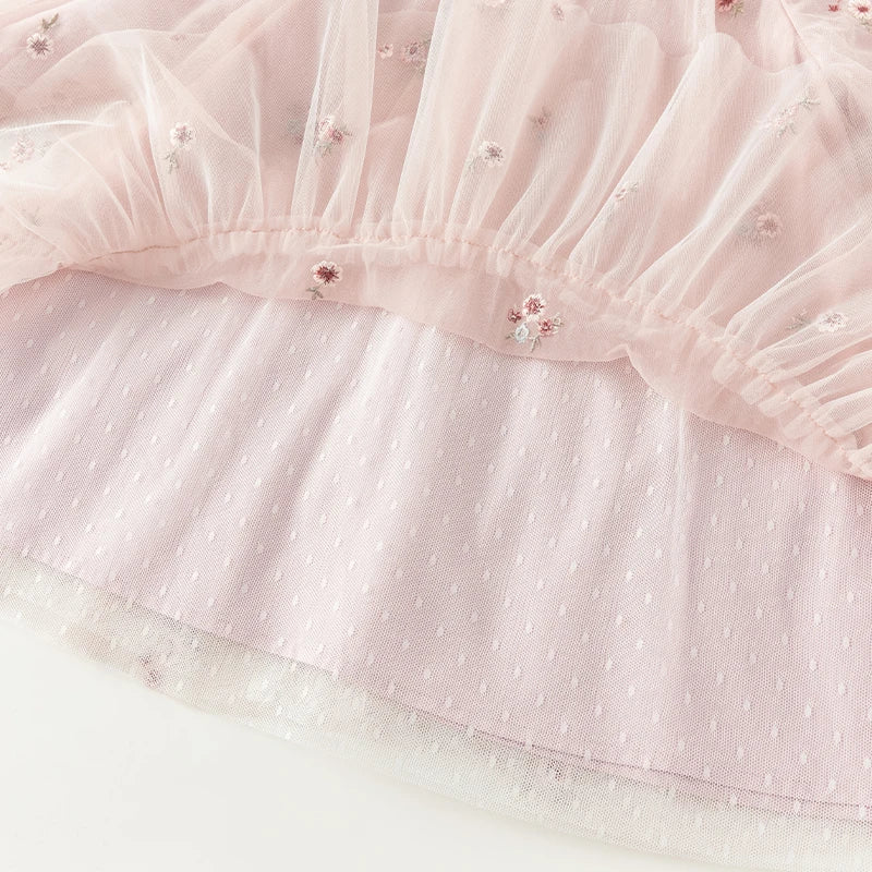 Dave Bella Mesh Floral Princess Dress Baby
