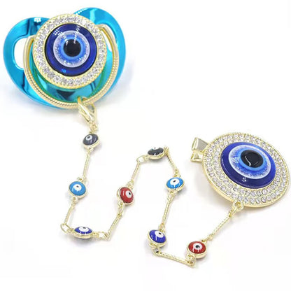 Elegant Evil Eye Eye Pacifier & Chain Set