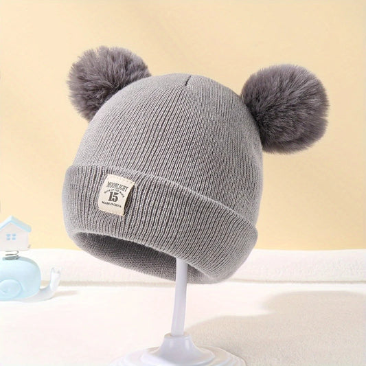 Beanie acogedor oso pom-pom