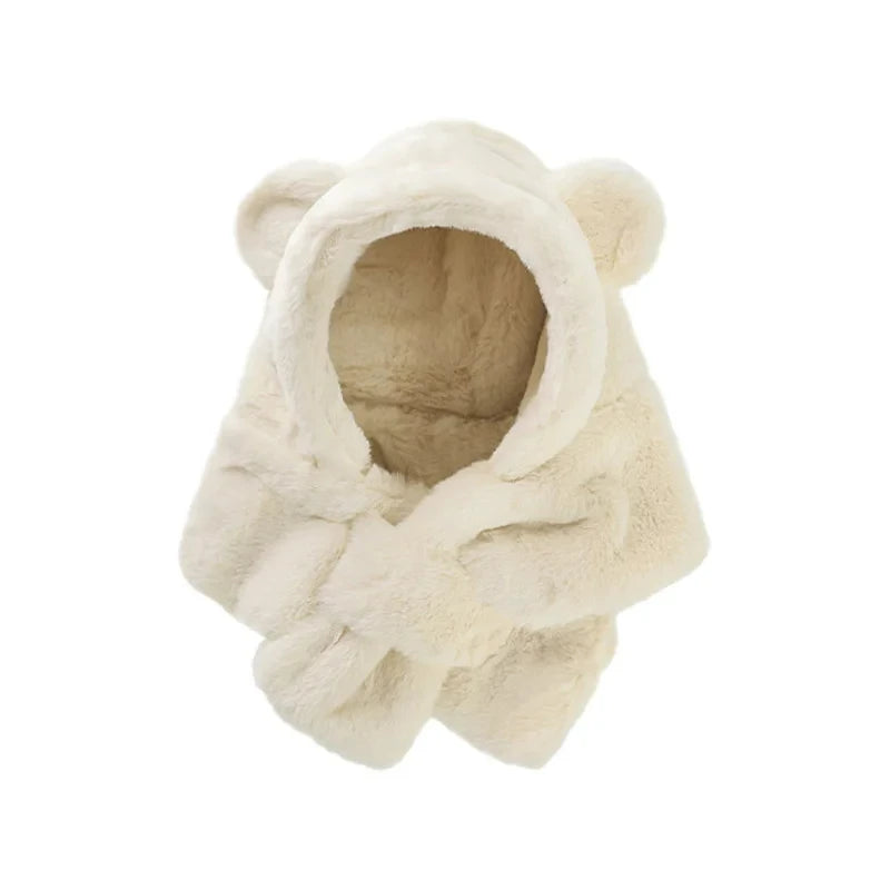 Cappelli auricolari per orsacchiotto peluche con sciarpa attaccata