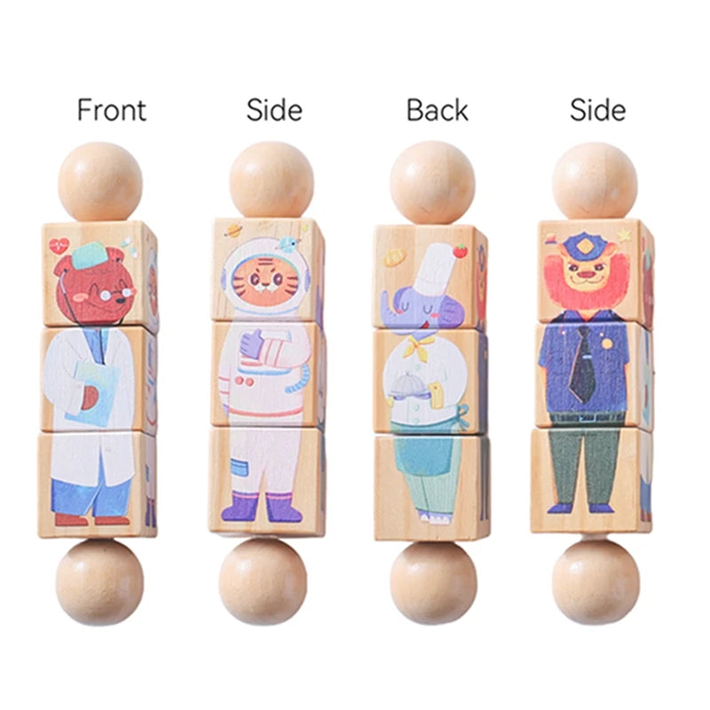 Blocchi di puzzle rotanti in legno