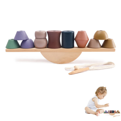 Juego de juguetes de equilibrio de madera