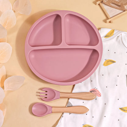 Set di pasti di aspirazione in silicone a 3 pezzi 