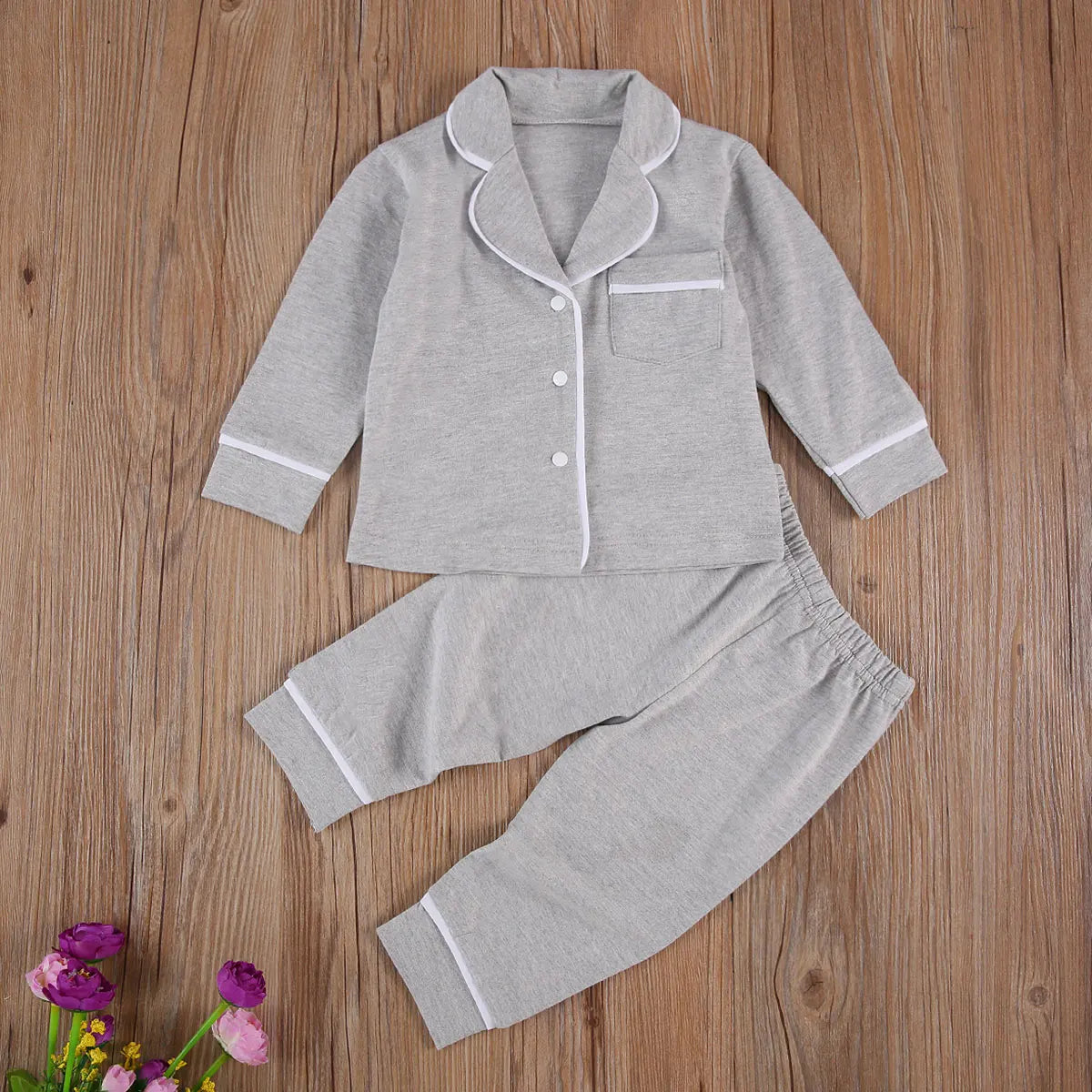 Piajama grigio classico set per bambini
