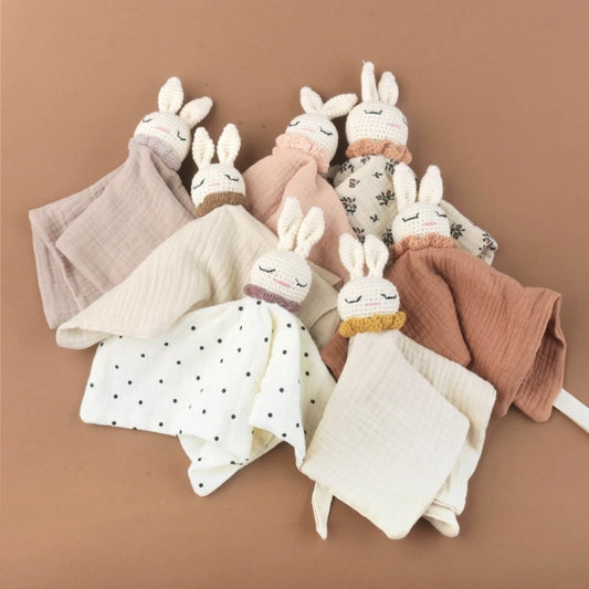 Crochet Rabbit Nursing Bib & Soothing Blanket