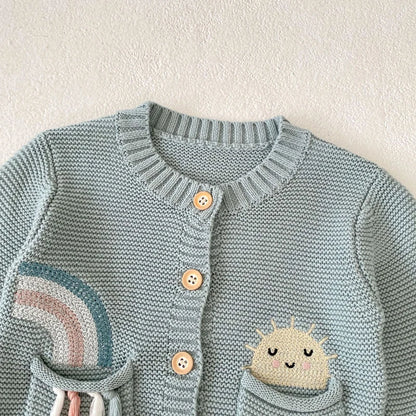 Smiley Rainbow Knit Cardigan 