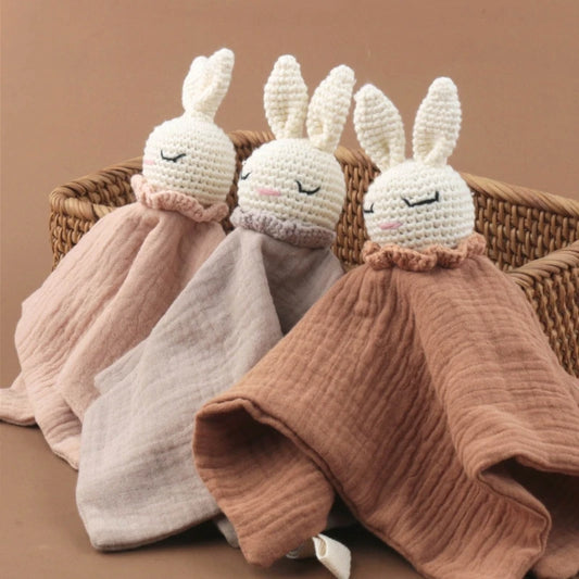 Crochet Rabbit Nursing Bib & Soothing Blanket