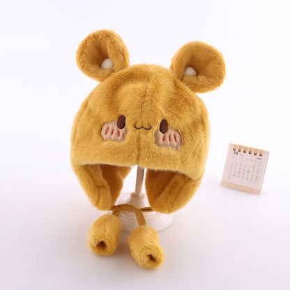 Cappello invernale per orecchie di orso fuzzy 