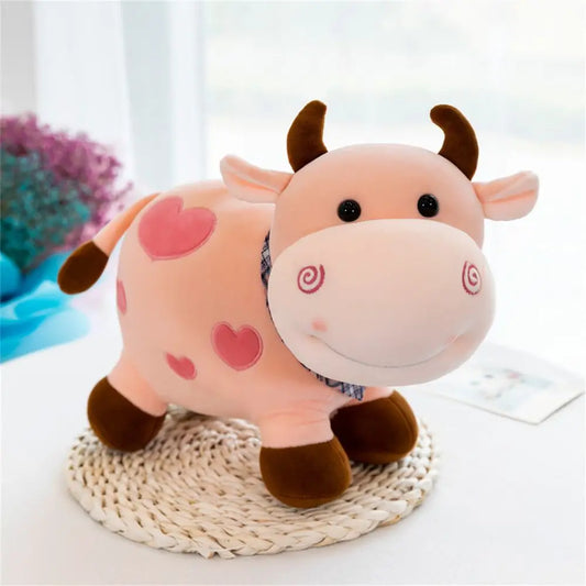 Giocattolo di peluche di mucca sorridente
