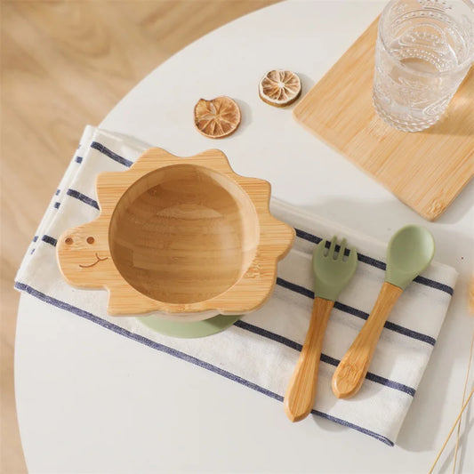 Dinosauro set di stoviglie in legno per bambini 