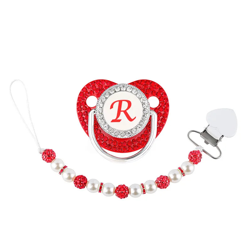 Conjunto de chupeteas de bebé de dhinestone