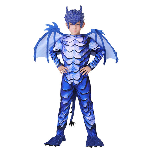 Disfraz de dragón azul para niños