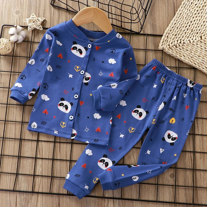 Colección de pijama de bebé impreso de dibujos animados
