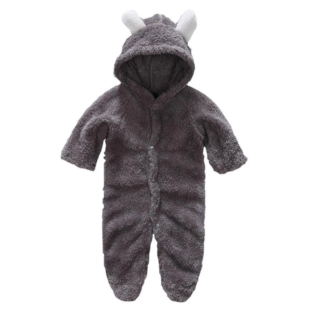 Romper de bebé de oso rosa esponjoso