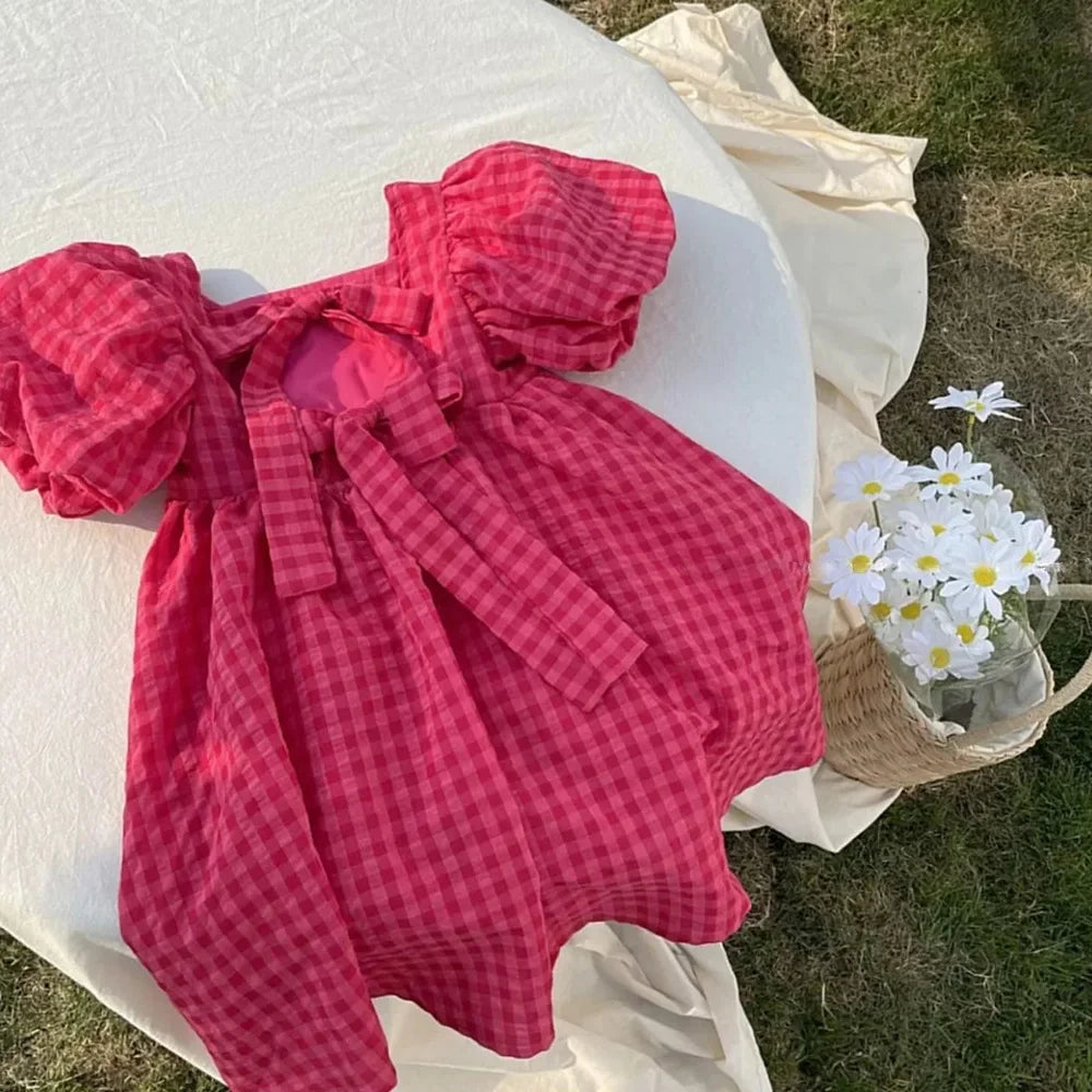 Cherry Red Gingham Dress