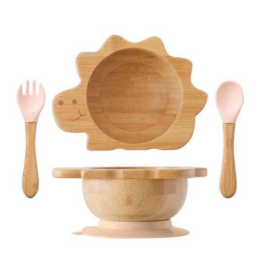 Dinosauro set di stoviglie in legno per bambini 