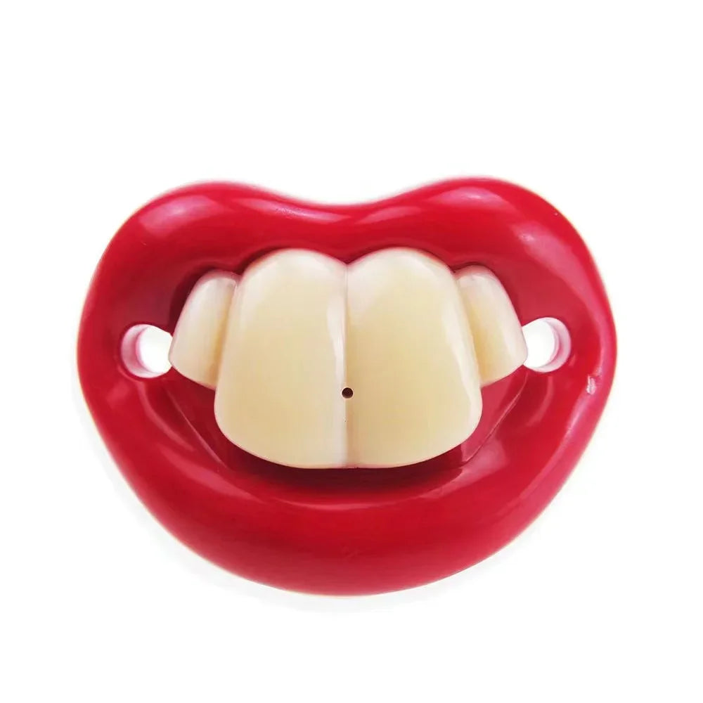 Chupetes de bebé graciosos de bigote y dientes