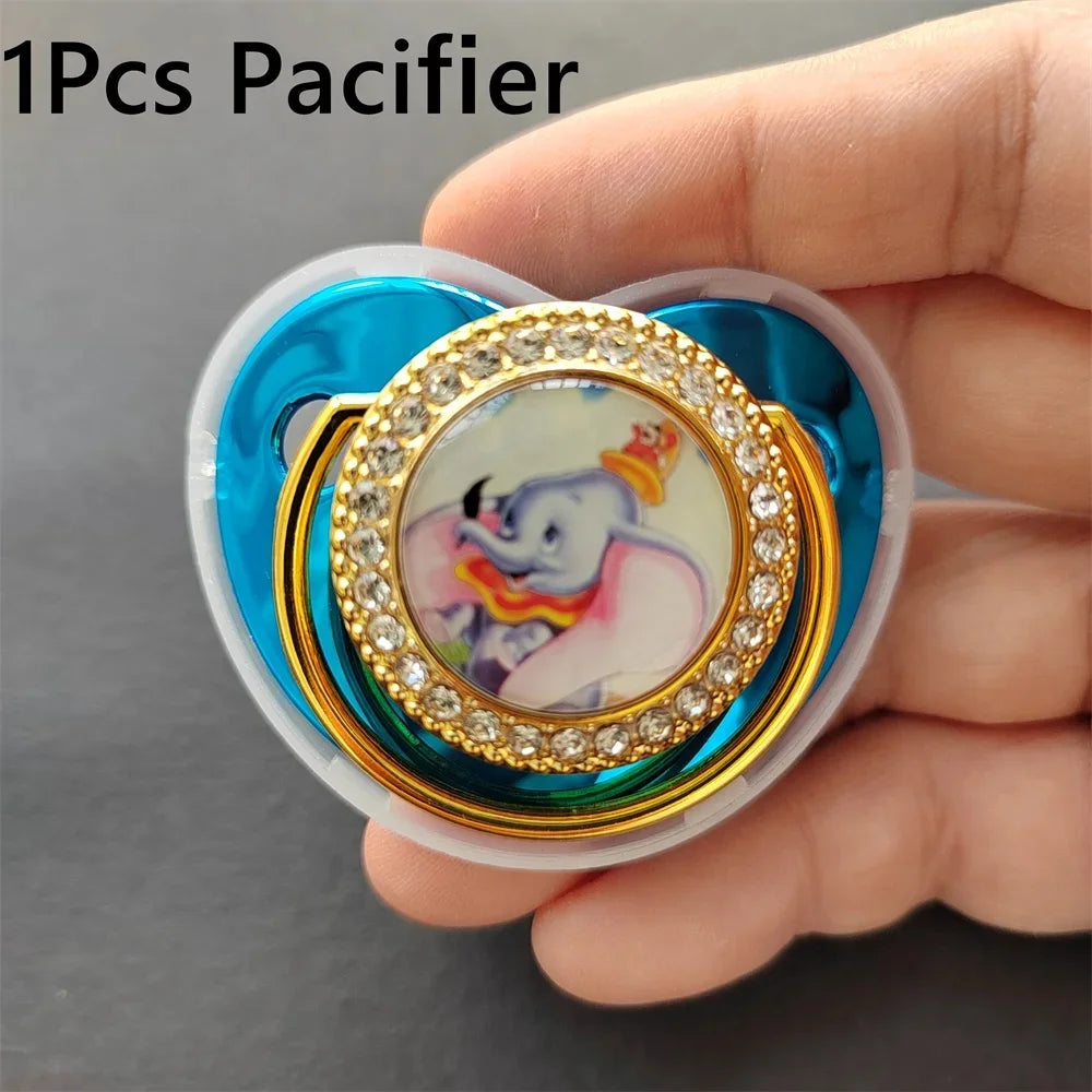 Dumbo Rhinestone Pacificier et chaîne