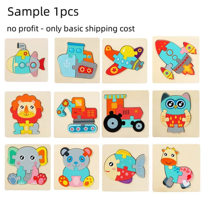 Juego de rompecabezas de madera animal