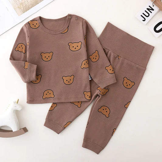 Cream Bear Stampa set di pigiama per bambini