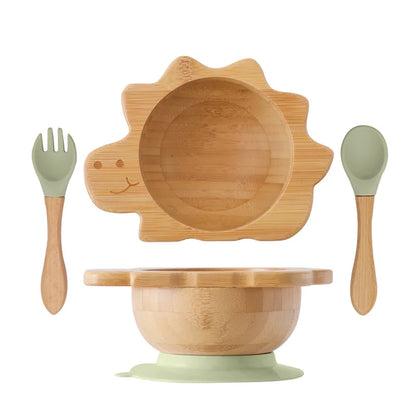 Dinosauro set di stoviglie in legno per bambini 
