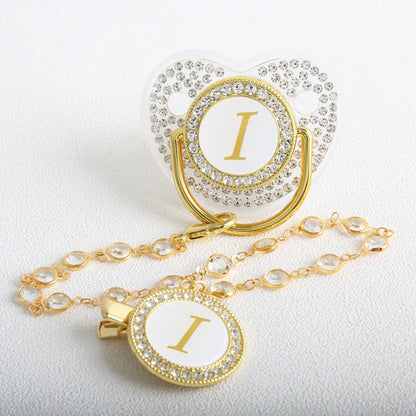 Lettera d'oro personalizzata BABY PICIFIER SET