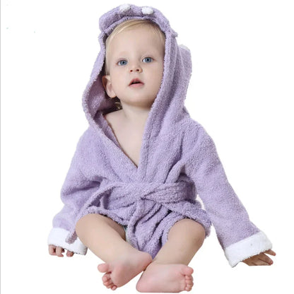 Bata de baño de bebé con capucha de animales 