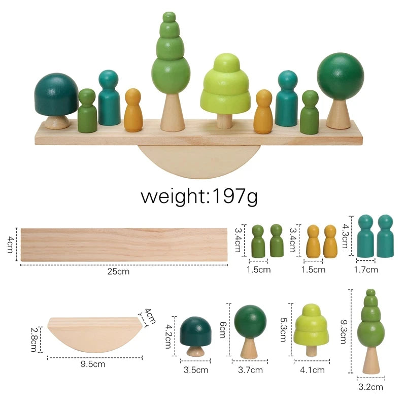 Juego de juguetes de equilibrio de madera